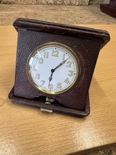 Antique watch   Clock Swiss Made 8 Day In Folding Leather Case A.M.L. C:-1918. 