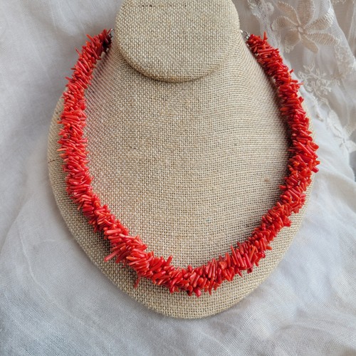 Red branch coral - red, necklace