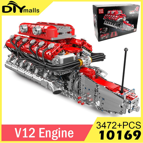 3472pcs v12 engine building - v12,
