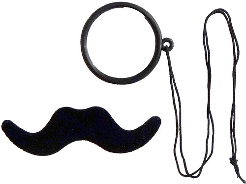 Monocle cord moustache - monocle, old