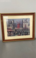 Red Painted Wood Framed Art Print Of Paris