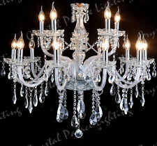 WDW Chandelier CLEAR Genuine K9 Crystal 2, 6, 8, 10, 15, 24, 32 arms Light