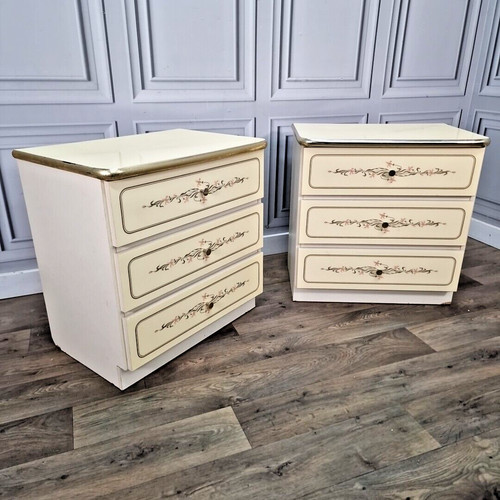 Pair bedside cabinets retro - bedside,