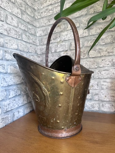 Vintage brass copper fireside - brass,