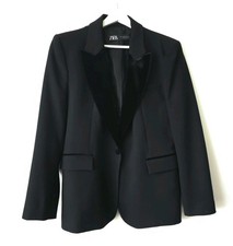 Zara Black Velvet Lapel Blazer