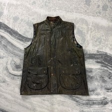 Vintage Barbour 1990's Westmorland Khaki Oversized XL Wax Vest Body Warmer Gilet