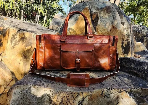 Leather bag vintage travel - leather,