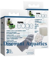 FLUVAL EDGE BIO FILTER FOAM SPONGE BIOMAX MEDIA-CARBON CLEAN AND CLEAR BUNDLE