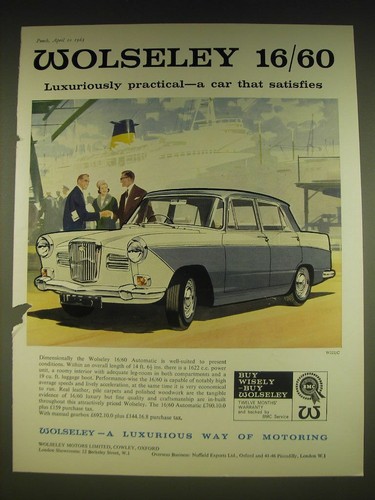 1963 wolseley car - 16/60,