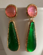 ZARA GREEN  STATEMENT  DROP  EARRINGS
