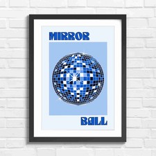 Disco Mirror Ball Pop Art Blue