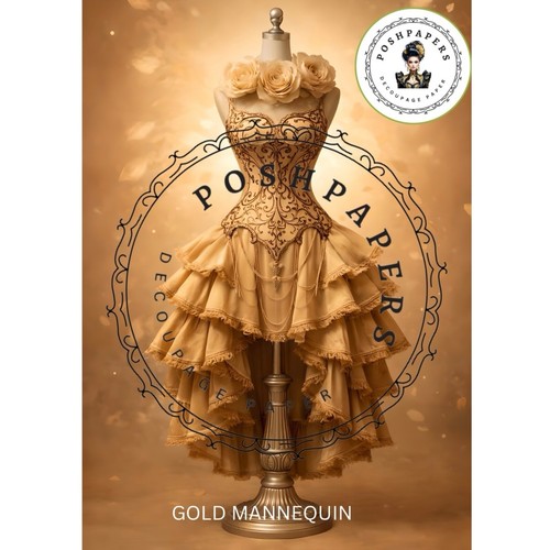 Gold corset dress mannequin - dress,