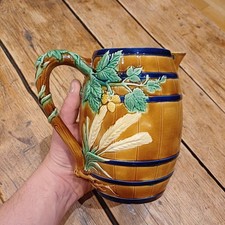 Vintage Majolica Barrel Jug
