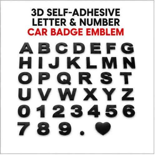 Black self adhesive - self-adhesive, letter