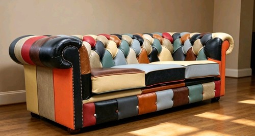Multi coloured chesterfield - coloured,
