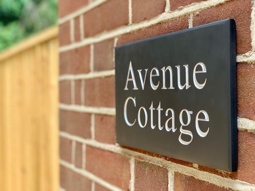 Deep engraved slate house - slate,