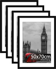 Black Photo Picture Frame 4pack 50x70cm for A2 Photos Posters Adverts Plexiglass