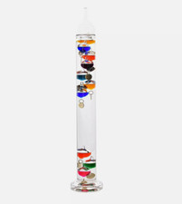 William Widdop Galileo Thermometer - 44cm Multi Coloured 10 Bulbs
