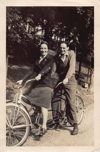 Vintage couple tandem bicycle - couple,