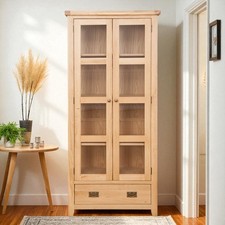 Oak Display Cabinet Solid 2