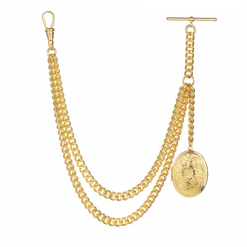 Gold albert pocket watch chain - gold,