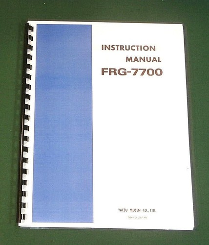 Yaesu frg 7700 instruction - yaesu, frg-7700