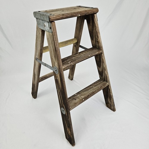 Vintage wooden step ladder - vintage,