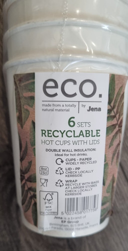 Eco paper cup with - cup, recyclable