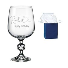 personalised engraved crystal wine glass 340 ml , Birthday gifts, Any Age 