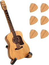 Wooden Guitar Pick Box with 6