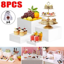 8PCS Acrylic Buffet Riser Food
