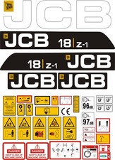 JCB 18 z-1 Mini Digger Decal Set 
