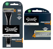 Wilkinson Sword Quattro Titanium Precision Trimmer Razor 3In1 Shaver + 8 Blades