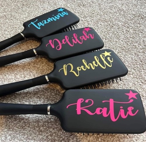 Personalised hair brush black - hair,
