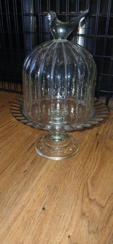 Vintage glass cheese - glass, butter