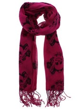 Zac's Alter Ego Long Lightweight Scarf with Skull & Scrolls Print