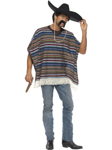 Authentic looking blue poncho - looking,