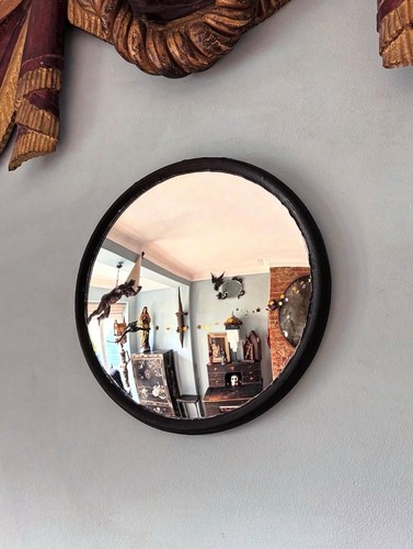 Vintage glass convex mirror - glass,