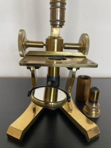 Steward brass microscope - j.h.,