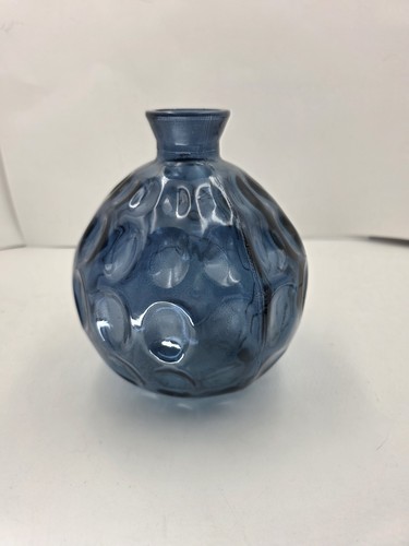 Blue art glass thumbprint - blue,