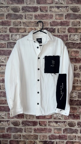 Zara motive denim jacket black - jacket,
