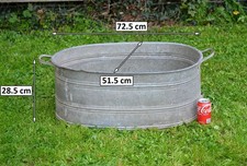 vintage old galvanized bath metal bath tub dog washing - 72.5 cm - FREE DELIVERY