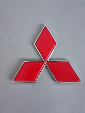 Mitsubishi Triangle Red Large Badge Logo Emblem Free P&P