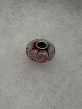 Trollbeads OOAK Unique Pink Swirl Glass Bead LAA 925s