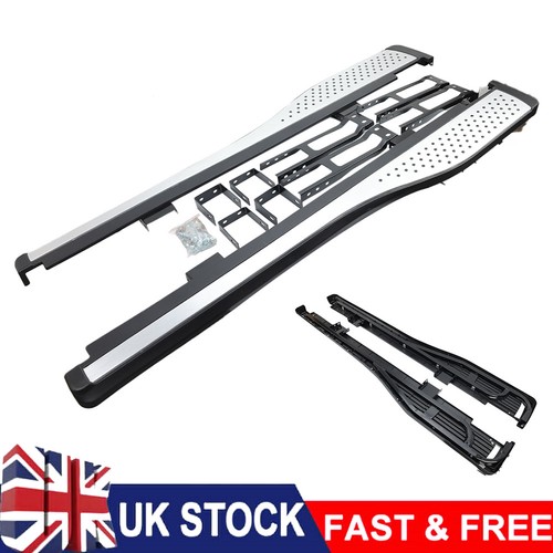 Aluminium side steps - side, running