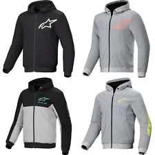 Mens Motorcycle Hoodie Jacket - Alpinestars Chrome V2 Sport - Hoody with Protector