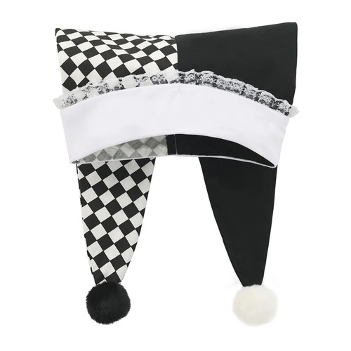Jester hat checkered clown pom - checkered,