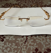 NEW Cartier Panthere Optical Frame Gold Rimless 2012 Series Limited CE 6384083