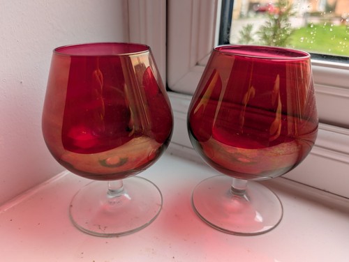 Vintage cranberry glass - 2,
