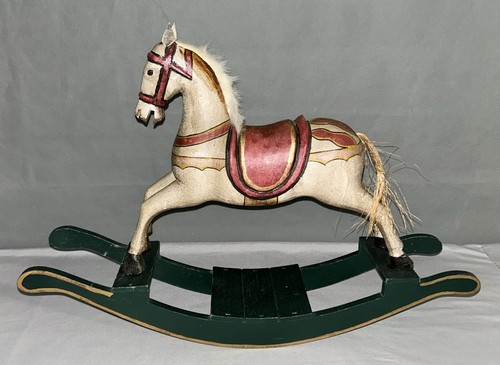 Vtg wooden rocking horse - vtg,